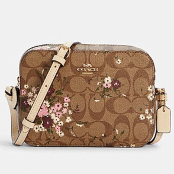 MINI CAMERA BAG IN SIGNATURE CANVAS WITH EVERGREEN